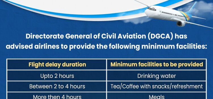 Facilities by Airlines to passengers during flight delays:DGCA Advisory Facilities by Airlines to passengers during flight delays:DGCA Advisory